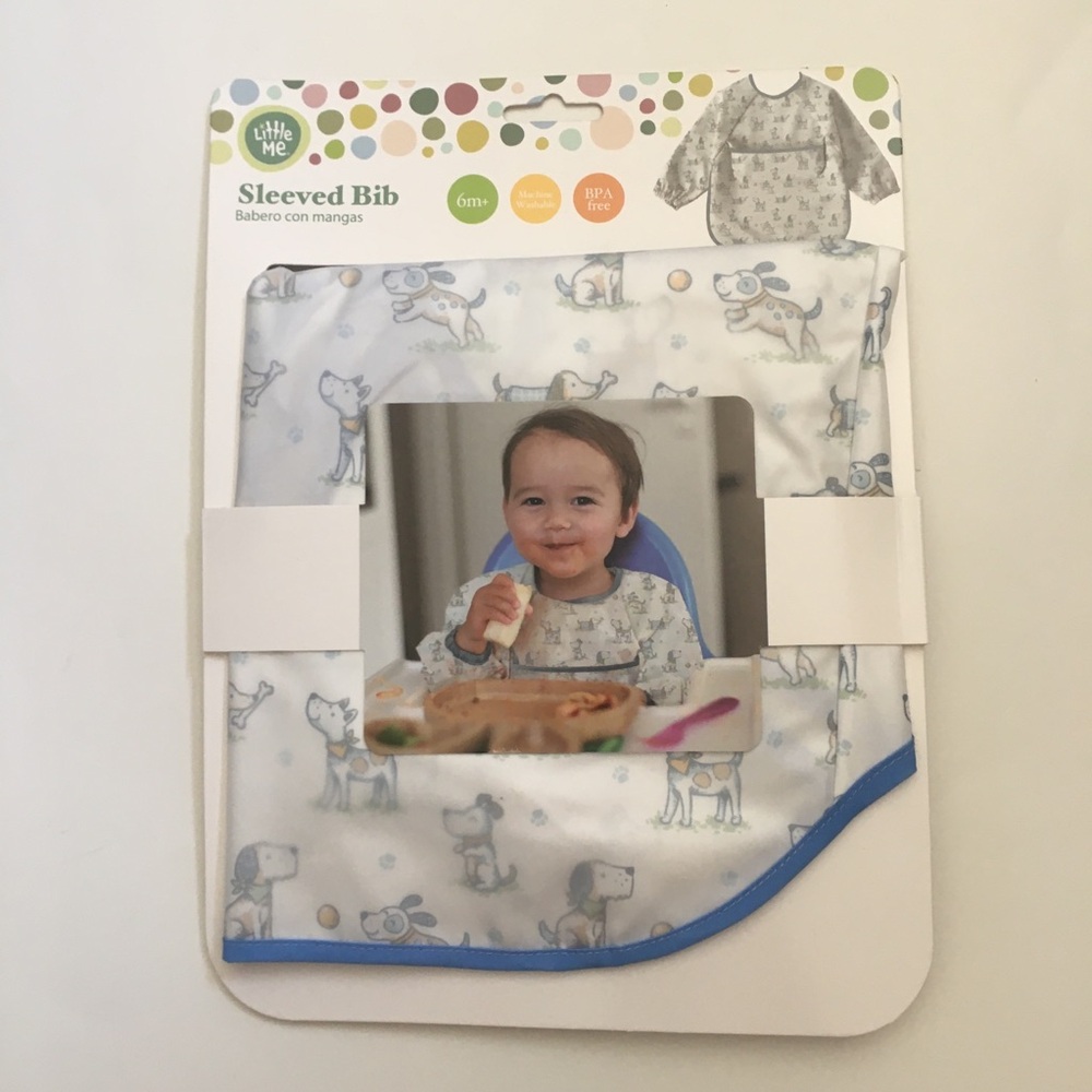 Sleeved Bib for Kids 6M+ Puppy Theme NEW | Little Me